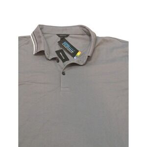 RW&CO CoolMax Polo Shirt Men's XL Gray Short Sleeve Moisture Wicking NWT